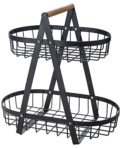 JUVEL 2 Tier Obst Etagere Obstschale - Obstetageren Etagere Früchte Obstkorb Obstschale Etagere Obst und Gemüse Schüssel Abnehmbarer Obsthalter Regal für Küchendekoration, Gemüse, Obst, Snacks