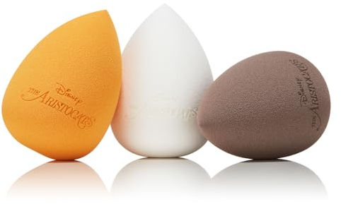 Spectrum Collections Aristocats Makeup Sponges, Official Disney Collaboration, Latex Free Beauty Blenders, Pink Silicone Drop Sponges for Concealer and Foundation