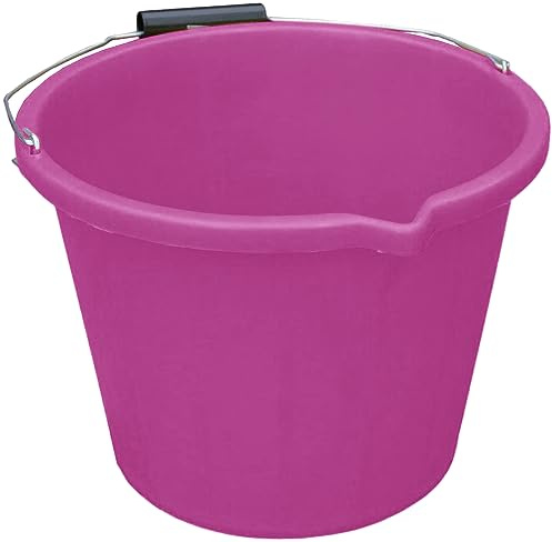 𝐒𝐄𝐓 𝐎𝐅 3 Gallon Strong 14L Plastic Builders Bucket With 28cm Round Washing Up Bowl Wash Basin Tub Vegetable & Fruit Cleaning For Daily Needs in Kitchen Garden (Pink)
