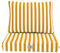 Déco Arts 2 Kissen, abnehmbarer Bezug, gelbe Streifen, für Gartenmöbel, Premium-Komfort, UV-Schutz, Sitzfläche: 60 x 60 cm, Rückenlehne: 35 x 60 cm