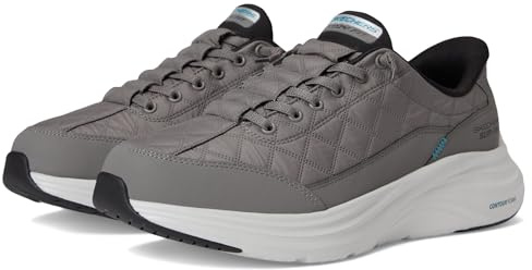 Skechers Men's Contour Foam Cozy Fit Hands Free Slip-in Sneaker,Charcoal/Black,10 Wide