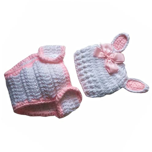 DOITOOL Baby-dusche Häkeln Gestrickt Kostüm Design Neugeborenen Foto Prop Ostern Baby Outfit Windel Hut