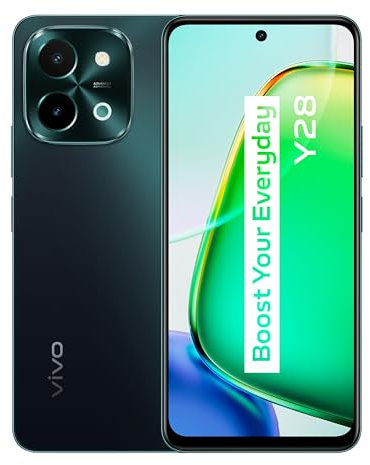 VIVO Y28, 4G + 128G, 4G + 4G erweiterter RAM, Android 14 Smartphone ohne Vertrag, 6,68 90 Hz LCD Display, 50MP Hauptkamera, 5200mAh Akku, 44W FlashCharge, Zwei Lautsprecher mit 300% Lautstärke Handy