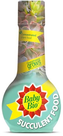 Baby Bio Succulent Food, 175ml - Liquid Concentrate Fertiliser - Stronger Healther Succulents - Indoor Plant Nutrition - Aloe - Makes up to 70 L