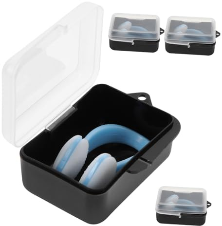 UKCOCO 4 Pezzi Clip Naso Nuoto in Silicone con Custodia Tappi Nasali Antiscivolo per Adulti Protezione Contro Acqua per Piscina e Sport Acquatici