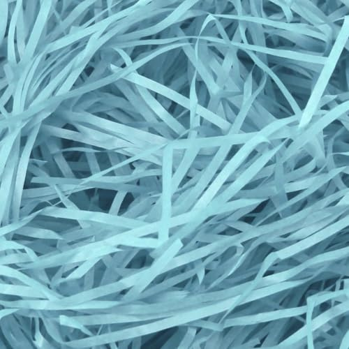 Poeland 200 g de matériau de remplissage pour paniers cadeaux, papier déchiré pour paniers cadeaux, remplissage de boîte cadeau et remplissage de panier, bleu clair