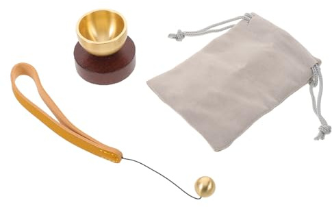 BESTOMZ Mini Ciotola Tibetana Sonora in Metallo con Mazzuolo, Decorazione Artigianale in Noce per Meditazione, Yoga e Aromaterapia – Strumento Portatile per Rilassamento e Consapevolezza