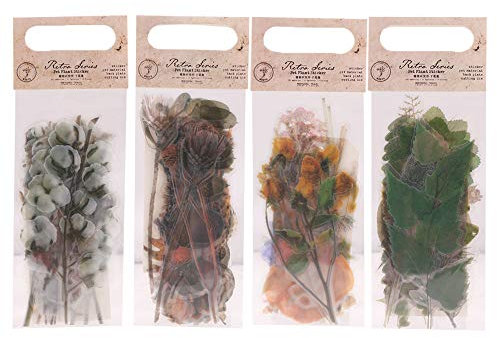 Lychii Scrapbooking Sticker, dekorative Selbstklebende Aufkleber Set mit natürlichen Pflanzenmuster, PET Material Sticker Set für Laptop-Computer, Tagebuch, Album Kalender Planer DIY