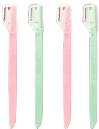 Eyebrow Razor, 4PCS Small Eyebrow Shaver Multipurpose Exfoliating Dermaplaning Tool Trimming and Shaving Grooming Eyebrow Face Razor and Eyebrow for Women and Man With Precision Cover and Storage Case