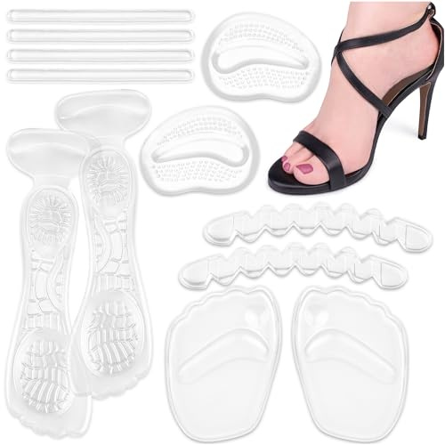 SULPO set de semelles en silicone - semelle intérieure en silicone antidérapante, coussinets métatarsiens, sangles anti-friction - soin des pieds - kit anti-douleurs aux pieds