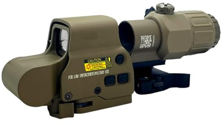 558 Green Red Dot Reflex Sight + G33 3X Lente d'ingrandimento Combo, mirino ottico olografico ibrido con lente d'ingrandimento G33, moltiplicatore di rollover a sgancio rapido (marrone)