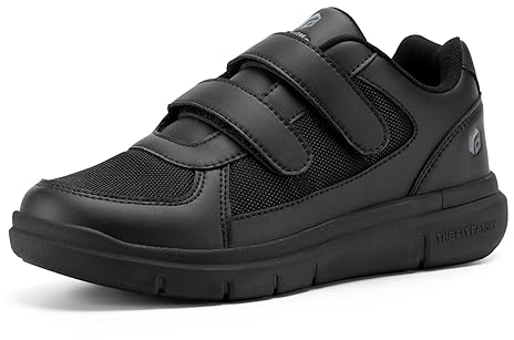 FitVille Chaussures Larges pour Hommes Basket Scratch Confortables Chaussures de Marche pour Pieds Sensibles Noir 47 EU X-Large