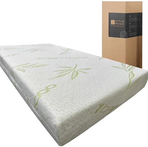 2 Bamboo Memory Foam Mattress Topper For Single Bed, Removable Zip Cover With 5Cm Extra Soft Antibacterial Hypo Allergenic Memory Mattress Topper - 90cm x 190cm + 5cm