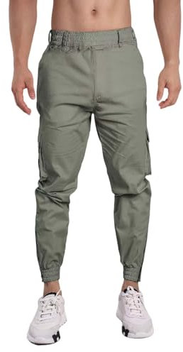 Generico Pantaloni da Lavoro Uomo da Pittore Pantaloni Lino Uomo Estivi Larghi Pantaloni Tuta Uomo Yoga Pantaloni Uomo Vita Alta Doppio Bottone Fascia Eleganti Pantaloni Etnici Lestivi Uomo