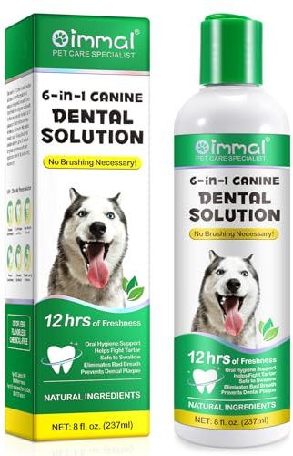Dental Formula Water Additive for Dogs, Dog Oral Care Mouthwash, Dog Teeth Cleaning, Oral Hygiene Support, Fight Tartar, Clean Teeth, Fresh Breath, No Brushing Necessary (fluids 237ml)