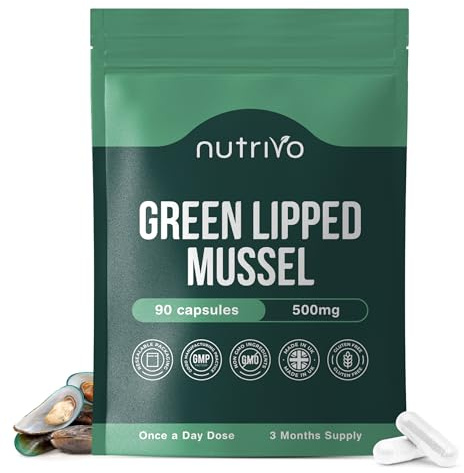 Green Lipped Mussel Capsules | 90 Capsules | Green Lipped Mussels for Humans | Sustainably Sourced from New Zealand | High Strength Joint Support Supplement | Rich in Omega-3 & Glycosaminoglycans