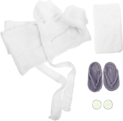 Ciieeo Kit de Bata de Baño para Fotografía de Recién Nacidos Juego de Toallas para Bebé Toalla de Baño para Niños Pequeños Capucha Polar Coral Suave Bebé