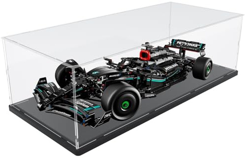 Joodyyoo Vitrine Acrylique pour Lego Technic F1 Ferrari SF-24 Maquette de Voiture échelle 1/8, pour Lego 42228,42141,42206,42171, Anti-poussiere Boite avec Bande Lumineuse, 70x30x20 cm