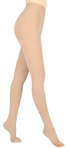 Evolyline Medical Compression Tights For Women & Men 15-20mmhg Leggings | Open Toe Compression Pantyhose Graduated Support Tights Compression Stockings For Varicose Veins Edema Flight Nursing