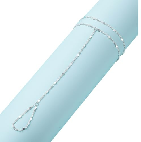 CZXCV Silver Hand Chain Bracelet with Ring for Women, Adjustable Dainty Satellite Pearl Paperclip Link Bracelet, Tarnish Resistant CZ Trendy Stackable Hand Jewelry Gift