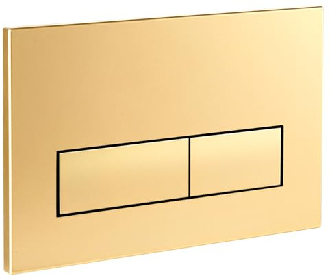 Empyreal placa actuador reemplazo panel frontal de cisterna de inodoro, con juego de varillas de descarga y marco de fijación, para Geberit Sigma 01,20,30, descarga doble(Oro Mate)