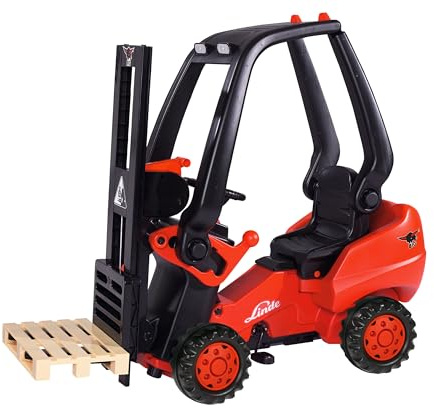 Big Linde Forklift - Carretilla elevadora Infantil, vehículo de Juguete con transmisión por Cadena de precisión, Asiento Ajustable, hasta 50 kg, Licencia de Tilo para niños a Partir de 3 años