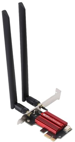 Yanmis Carte PCIe WiFi 6E, Adaptateur WiFi PCIe amélioré BT5.2 Faible Latence, 4200 Mbps Prend en Charge la Triple Bande 2,4 GHz 5 GHz 6 GHz pour Ordinateur de Bureau