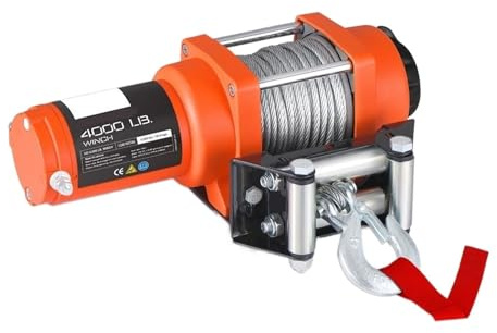 4000 Lbs ATV/UTV Treuil Électrique Câble Métallique/corde En Nylon 12V24V ATV Capacité De Charge éLevéE(12V Wire rope)