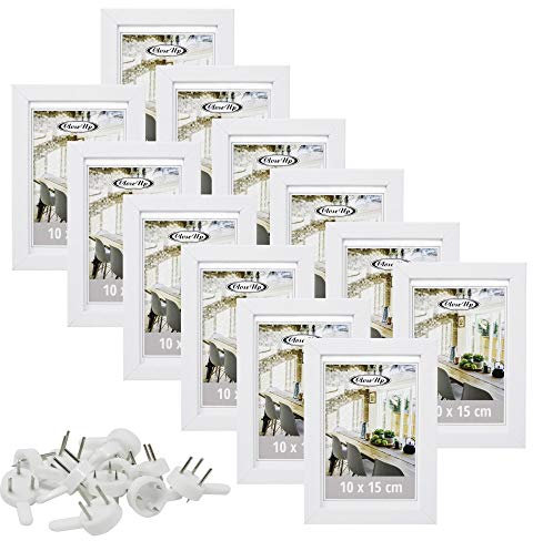 Close Up Bilderrahmen-Set 12 STK 10x15 cm weiÃŸ Premium MDF-Rahmen, bruchsichere Plexiglas-Scheibe, Collage