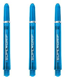 Harrows Supergrip Short Dart Shafts, Polycarbonate Stems, Machined Rings, Aqua (3 Sets)