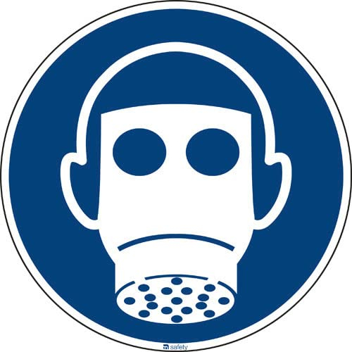 kaiserkraft | Gebotskennzeichen | Atemschutz benutzen | VE 10 Stk | Folie | Ø 200 mm