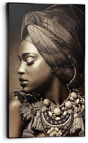 REINDERS Gerahmtes Bild, Afrikanische Frau, Wohnzimmer, Bilder, Wanddeko, Room Decor, MDF, Braun, 118 x 70