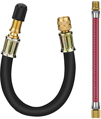 Pneumatici Estensione Valvola Prolunga valvola Adattatore 2 Pezzi Prolunga per Valvola in Rame per Scooter MonopattinoAuto Moto Bici Scooter Camion Gomma Estensori Valvola