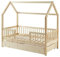 Lit cabane avec barrière et tiroir Safari Beige 70x140 - Laïba Kids