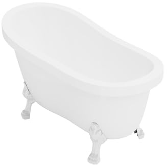 Vente-unique-Bañera exenta retro con patas de león blancas - 171 L - 145 x 74 x 77 cm - blanco - NISOS