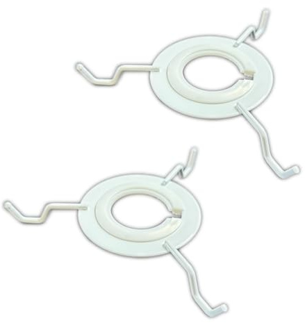 Ceiling Pendant Continental Spider Lampshade Adapter, Duplex Fitting, Lampshade Carrier Holder Accessory, UK Reducer Ring Pre-Fitted, White [Pack of 2] | B22 Bayonet, E14, E27, E26 Fitting
