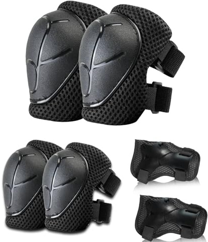 Knieschoner Kinder, Schoner Inliner Kinder, Knieschützer Protektoren Set Knie und Ellenbogenschützer Handgelenkschoner Schützer für Inliner Fahren Skateboard Skating