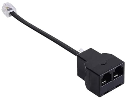 Telefon Splitter für Festnetz, Telefonkabel-Splitter - 2-Port Telefonkabel Adapter | Telefonkabel Adapter für Telefon, Faxgerät, Modem und DSL Geräte