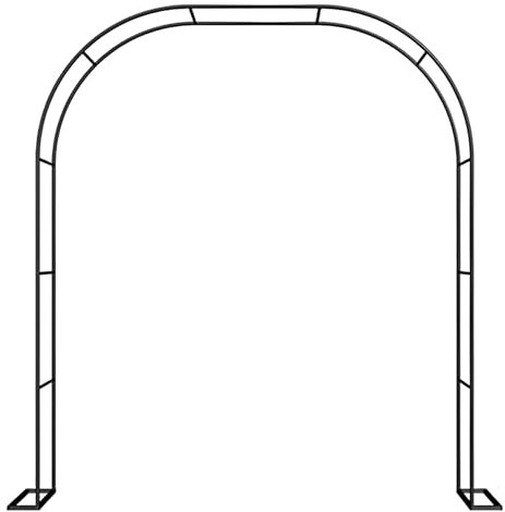 Pergola d'arche de roses en métal pour plantes grimpantes mariage arc décoratif noir 2 m x 2,3 m