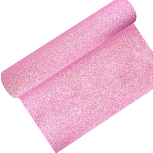 Heat Transfer Vinyl,12inx5ft（30x150cm） Iron On Transfers for T-Shirts or Other Fabrics Glitter Vinyl (Pink)