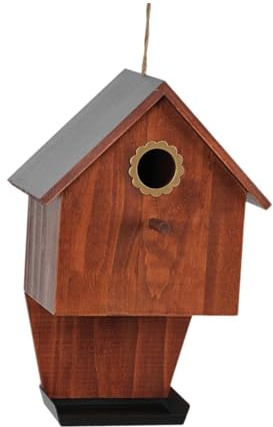 Fenteer Nichoirs D'extérieur avec Mangeoire pour Merles Bleus, Idéaux pour Les Chalets Extérieurs.