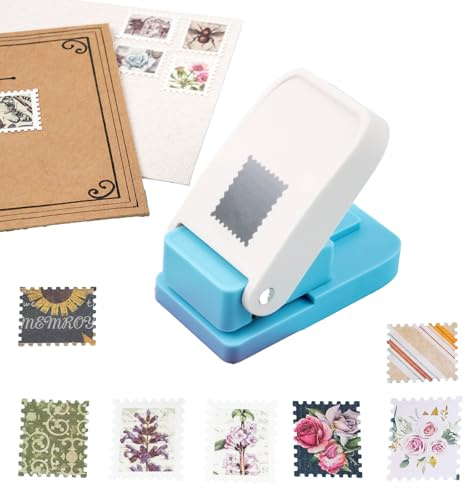 Stamp Puncher, Stamp Punch, Postage Stamps Punch, 1X0.8inch Rectangular Stamps Cutout Punches, Lever Paper Punches for Crafting, Square Craft Hole Puncher for Paper Crafts DIY Scrapbooking Journaling