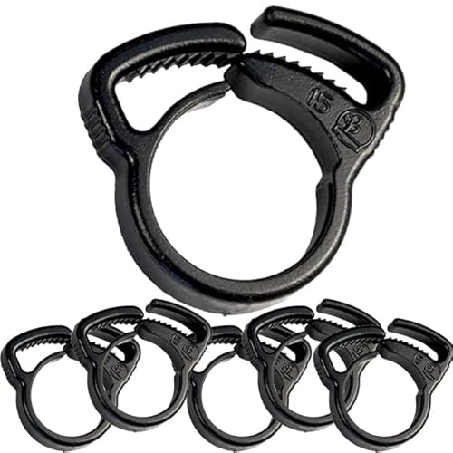 Suinga Fascetta Tubo Irrigazione a Goccia 16 mm | Set di 50 Fascette di Pressione per Tubo da Giardino | Accessori Annaffiatura a Goccia Tubazione | Fissaggio per Tubo | Tee Gomito Raccordo