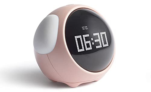 Kavolet Réveil numérique Mignon pour Enfants, avec écran d'affichage à LED d'expression faciale, Radio reveil Enfant, Fonction Snooze, pour Chambre Salon Salle d'étude Bureau