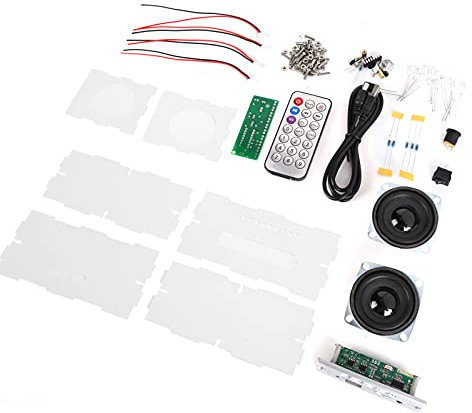 Kit de haut-parleurs Bluetooth à monter soi-même, contrôle vocal, amplificateur de son électronique pour la maison avec télécommande (lampe à eau courante à activation vocale + Bluetooth)