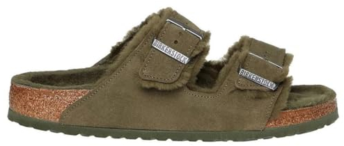 BIRKENSTOCK / Modell: Arizona mit Lammfell/Thyme Olive Leder/Weite: Normal / 1025666 / Unisex