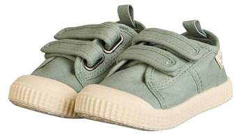 Sterntaler Baskets unies - Chaussures sportives pour bébé en toile - Chaussures d'été pour enfant avec semelle antidérapante - Chaussures bébé unisexes avec fermeture Velcro, Couleur : vert pierre, 22