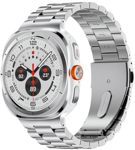 SUNDAREE Strap Compatible with Samsung Galaxy Watch Ultra 2025/2024 47MM,No Gap Men Women Stainless Steel Metal Bracelet Smartwatch Band for Galaxy Watch Ultra SM-L705,Silver
