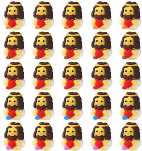 25st Mini Jesus Ankor, Söta Lilla Jesus Duck Figurer Miniatyr Christian Duck Leksaker Tiny Jesus Ducks Statue för Att Gömma Sig och Söka Religiösa Party Favors Church Event (5 Färger)