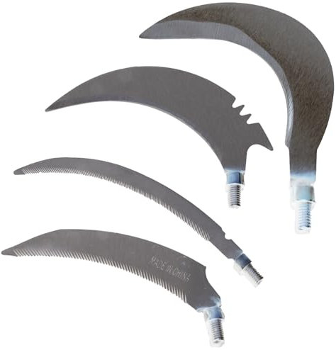 Bustlwor 4 Piezas Hoz de Hierba de Acero, Jardinería Hoz en Forma de Media, para Jardín Multiusos Hierba Hoz, Eliminar Plantas Acuáticas